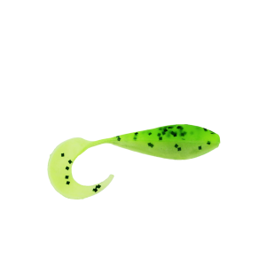 Image of Panfish Assassin Curly Shad | Chartreuse Pepper Shad; 2 in.