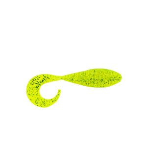 Image of Panfish Assassin Curly Shad | Chartreuse Silver Glitter; 2 in.