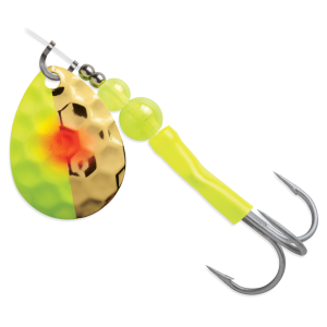 Image of Luhr Jensen - Jensen Spin | Gold Chartreuse Orange Dot; 3.5 Blade