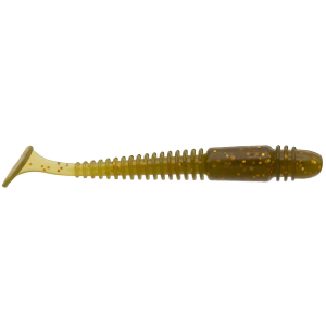 Image of Eurotackle Micro Finesse B-Vibe | Green Pumpkin Gold; 3 in.