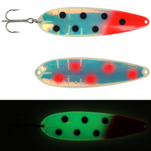 Image of Moonshine Lures Trolling Spoon | Exclusive Color - Dotted UV Bloody Nose; 5 in.