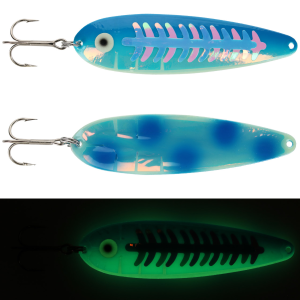 Image of Moonshine Lures Trolling Spoon | Exclusive Color - Dotted UV Blue Alewife; 5 in.