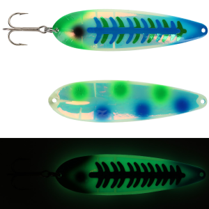Image of Moonshine Lures Trolling Spoon | Exclusive Color - Dotted UV Time Bomb; 4 in.