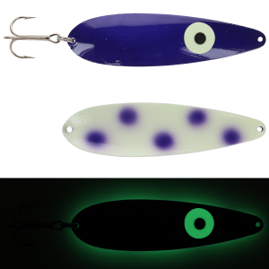 Image of Moonshine Lures Trolling Spoon | Exclusive Color - Dotted Carbon Barney; 4 in.