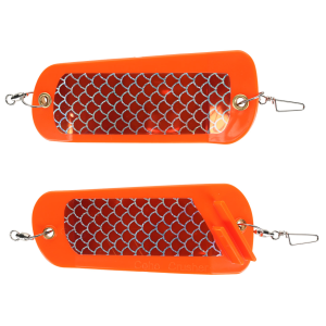 Image of Ice Strong Coho Crusher Flasher | Orange UV Silver Fishscale; 5 1/2 in.