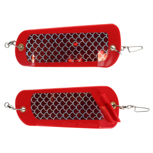 Image of Ice Strong Coho Crusher Flasher | Red UV Silver Fishscale; 5 1/2 in.