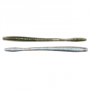Image of LIVETARGET ICT Straight Tail Worm | Green / Pearl; 5 1/2 in.