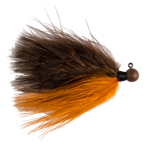 Image of Great Lakes Finesse Marabou Jig | Brown Orange; 1/8 oz.