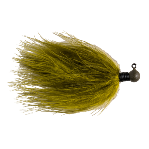 Image of Great Lakes Finesse Marabou Jig | Olive; 3/32 oz.