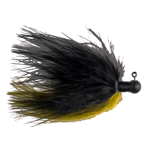 Image of Great Lakes Finesse Marabou Jig | Black Olive; 3/32 oz.
