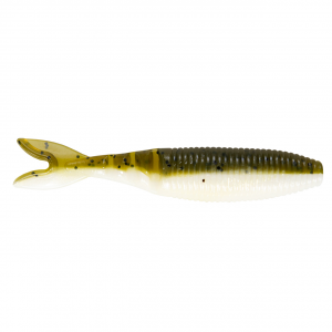 Image of Yamamoto Baits Slim Zako Swimbait | Green Pumpkin/White Laminate w/ Black Flake; 3 1/2 in.