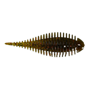 Image of 3 Brothers Baits Tackle Ghillie Grub | Green Pumpkin Orange; 3.8 in.