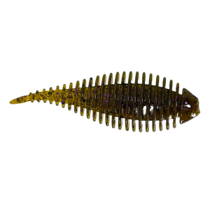 Image of 3 Brothers Baits Tackle Ghillie Grub | Green Pumpkin Purple; 3.8 in.