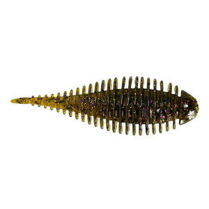Image of 3 Brothers Baits Tackle Ghillie Grub | Green Pumpkin Purple Gold; 2.8 in.
