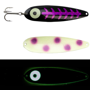 Image of Moonshine Lures Trolling Spoon | Exclusive Color - Dotted Raspberry Carbon; 4 in.