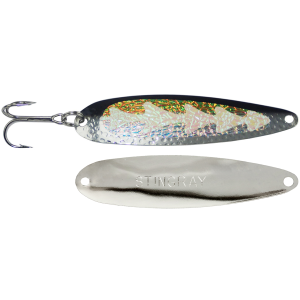 Image of Michigan Stinger Stingray Spoon | Super UV Glow Black Wiggler; 4 1/4 in.