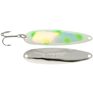 Image of Michigan Stinger Stingray Spoon | UV Green Glo Dot Transparent; 4 1/4 in.