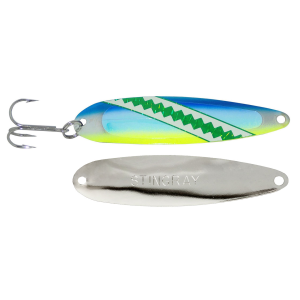 Image of Michigan Stinger Stingray Spoon | Super UV Glow Blue Dolphin; 4 1/4 in.