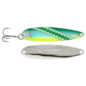 Image of Michigan Stinger Stingray Spoon | UV Green Dolphin; 4 1/4 in.