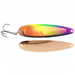 Image of Michigan Stinger Stingray Spoon | Super UV Fluorescent Nascar Transparent; 4 1/4 in.