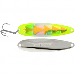 Image of Michigan Stinger Stingray Spoon | Super UV Yellow Jeans; 4 1/4 in.