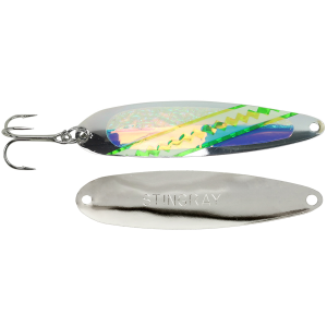 Image of Michigan Stinger Stingray Spoon | UV Blue Chin Music; 4 1/4 in.