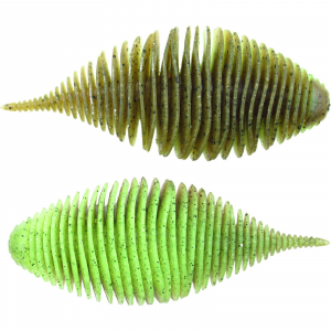 Image of Geecrack Bellows Gill Soft Bait | Green Pumpkin Chartreuse; 2.8 in.