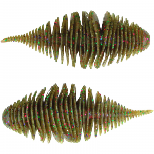 Image of Geecrack Bellows Gill Soft Bait | Green Pumpkin Candy Gil; 3.8 in.