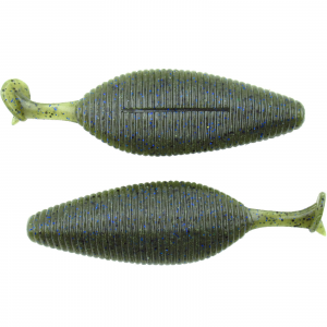 Image of Geecrack Spiron Soft Bait | Green Pumpkin Blue Flake; 3.8 in.