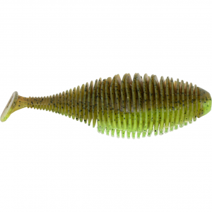 Image of Geecrack Bellows Gill Swimmer Soft Bait | Green Pumpkin Chartreuse; 4.2 in.