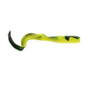 Image of Berkley Gulp! Saltwater Grub Soft Bait | Black Chartreuse Fuze; 6 in.