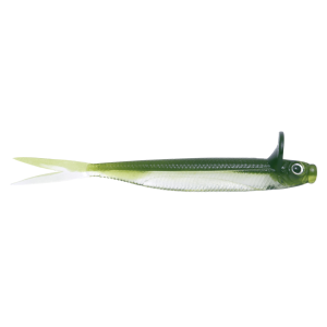 Image of Deps Frilled Shad Jighead Minnow | Clear Watermelon; 4.7 in.