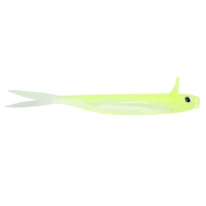 Image of Deps Frilled Shad Jighead Minnow | Chartreuse Clear; 4.7 in.