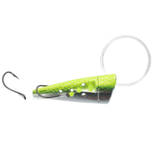 Image of Yakima Bait Rigged Cut Plug | Silver CHR Scale Glo Belly; 2 1/2 in.