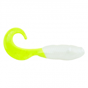 Image of Berkley Gulp! Saltwater Swimming Mullet | Pearl White/Chartreuse; 4 in.