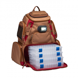 Image of Vexan Fishing Tackle Backpack | Tan - Red