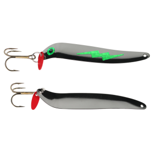 Image of Bay De Noc Flutter Laker Taker Trolling Spoon | Chartreuse Zap/Black; 4 in.