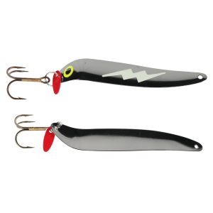 Image of Bay De Noc Flutter Laker Taker Trolling Spoon | Luminous Zap/Black; 4 in.