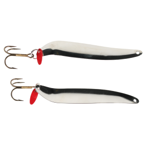 Image of Bay De Noc Flutter Laker Taker Trolling Spoon | Nickel; 4 in.