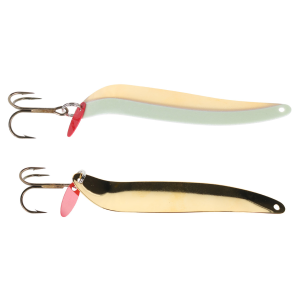 Image of Bay De Noc Flutter Laker Taker Trolling Spoon | Gold/Glo Paint; 3 in.