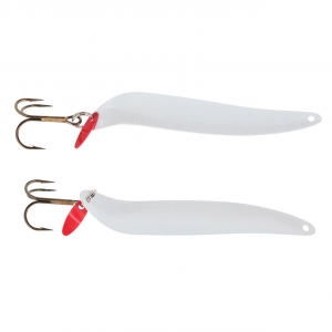 Image of Bay De Noc Flutter Laker Taker Trolling Spoon | White Pearl; 3 in.
