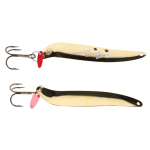 Image of Bay De Noc Flutter Laker Taker Trolling Spoon | Gold Ice; 3 1/2 in.