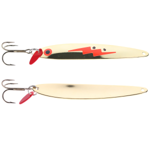 Image of Bay De Noc Laker Taker Spoon | Fluorescent Orange Zap/Gold; 3/4 oz.