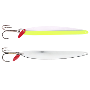 Image of Bay De Noc Laker Taker Spoon | Fluorescent Yellow/Nickel; 3/4 oz.