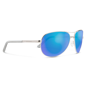 Image of Suncloud Eyewear Aviator Polarized Sunglasses | Silver - Polarized Blue Mirror