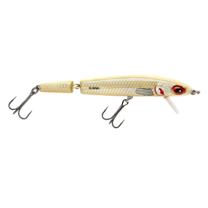 Image of Bomber Jointed Wake Minnow Hardbait | Bone Flash; 5 3/8 in.