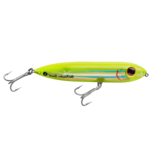 Image of Heddon Saltwater One-Knocker Spook Topwater Lure | Chartruese-Silver Insert; 4 1/2 in.