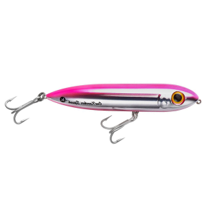 Image of Heddon Saltwater One-Knocker Spook Topwater Lure | Chrome-Pink; 4 1/2 in.