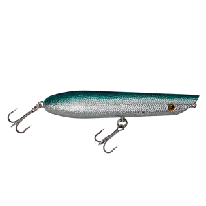 Image of Cotton Cordell Pencil Popper Topwater Lure | Chrome/Blue Back; 4 1/2 in.