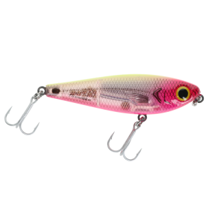 Image of Bomber Saltwater Badonk-A-Donk High Pitch Topwater Lure | Silver Flash-Pink Head; 4 in.